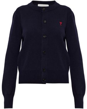 Ami Paris Wool Cardigan - Blue