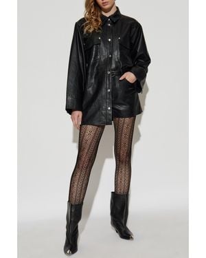 Gestuz Leather Shirt 'Gzmarlie' - Black