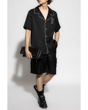 Balmain Cargo-Type Leather Shorts - Black