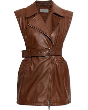 Sportmax Leather Vest 'Favella' - Brown