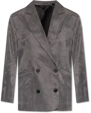 AllSaints Elle Double Breasted Lightweight Blazer - Grey