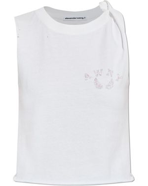 T By Alexander Wang Top With Logo - White