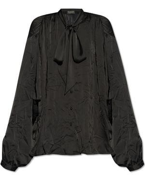 Balenciaga Shirt With Ties - Black