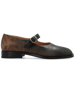 Maison Margiela Leather Shoes With 'Tabi' Cut-Out - Brown