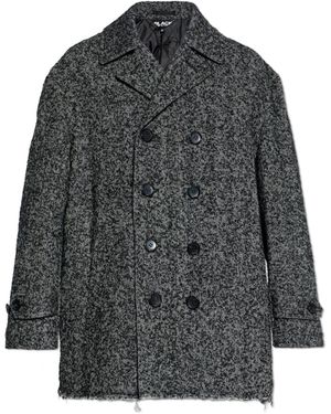 Comme des Garçons Double-Breasted Coat With Herringbone Pattern - Grey