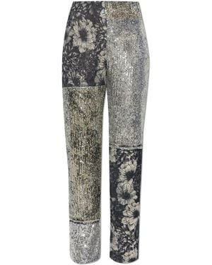 Maison Margiela Trousers With Shimmering Sequins - Grey