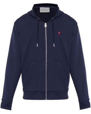 Ami Paris Sweatshirt With Embroidered Logo - Blue