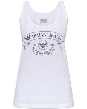 Emporio Armani Top With Print - White