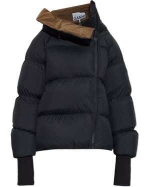 Ganni Animal Motif Down Jacket - Black