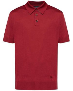 Dolce & Gabbana Silk Polo - Red