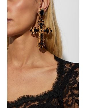 Dolce & Gabbana Clip-On Earrings With A Religious Motif - Black
