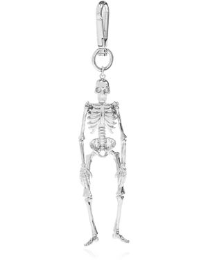 McQueen Keychain With A Skeleton Motif - White