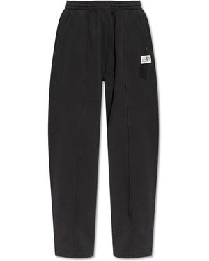 MM6 by Maison Martin Margiela Track Trousers With Stitching On The Legs - Black