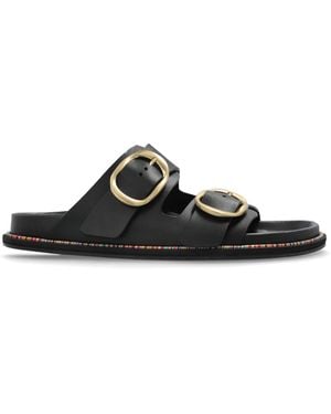 Paul Smith Leather Slides - Black