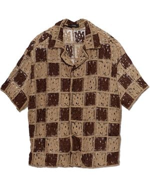 Amiri Shirt With Decorative Weave - Brown