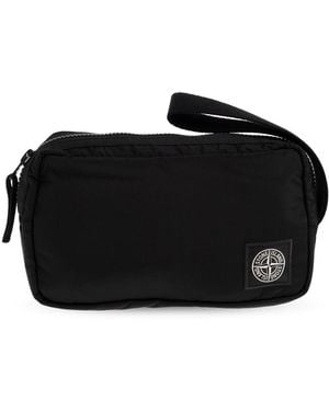 Stone Island Pouch With Logo - Black