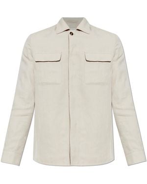 Eleventy Jacket With Pockets - White