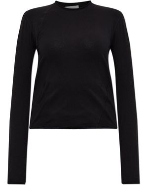 Helmut Lang Top With Embroidered Logo - Black