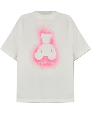 Palm Angels T-Shirt With Logo - Pink