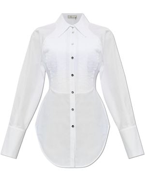Blumarine Shirt With Waist Ties - White