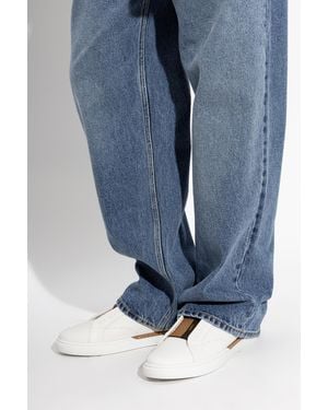 Fendi City Leather Sports Shoes - Blue