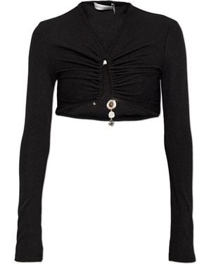 Christopher Esber Top 'Droplet Crystal Pendant' - Black