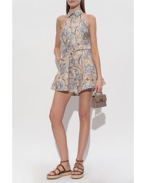 Zimmermann Sleeveless Linen Jumpsuit - Blue