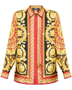 Versace Silk Shirt With "Barocco" Print - Multicolour