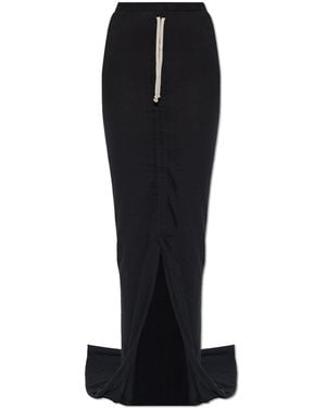 Rick Owens Long Skirt With Slit - Black