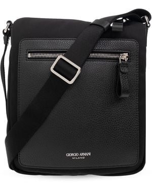 Giorgio Armani Logo Crossbody Bag - Black