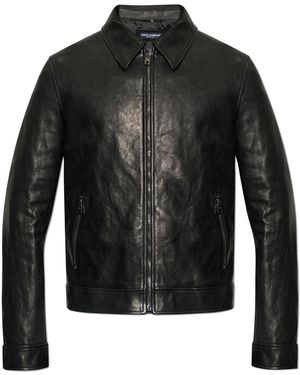 Dolce & Gabbana Leather Jacket - Black