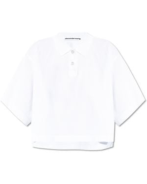 Alexander Wang Short Loose-Fit Polo - White