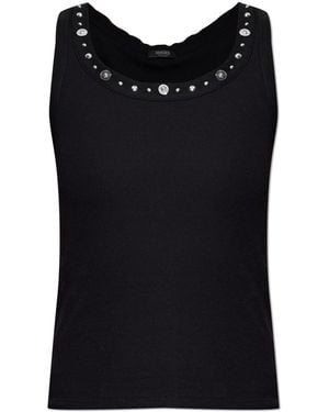 Versace Top With Applications - Black