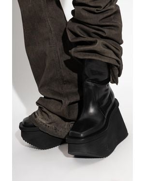 Rick Owens Platform Ankle Boots 'Factory Boots' - Black