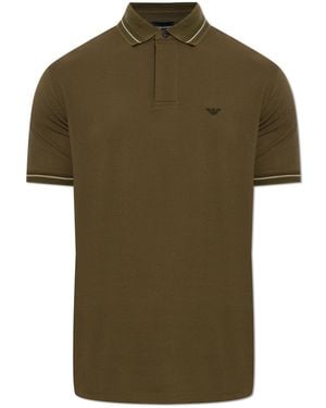 Emporio Armani T-Shirt With Embroidered Logo - Green