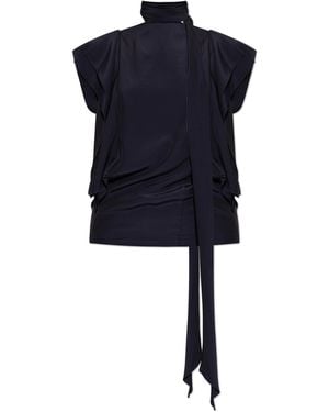 Lanvin Asymmetrical Cut Top - Blue