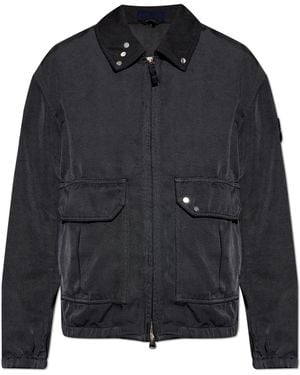 Stone Island Jacket With Patch - Black
