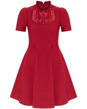 McQueen Dress With A Stand-Up Collar - Red