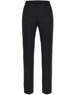 Versace Trousers With Shiny Side Stripes - Black