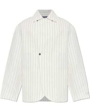 Jacquemus Pinstripe Pattern Blazer - White