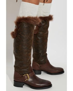 DSquared² Leather Heeled Boots - Brown