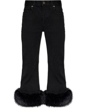 Balenciaga Jeans With Faux Fur - Black