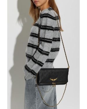 Zadig & Voltaire Leather Shoulder Bag 'Rock' - Gray