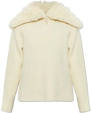 Loewe Wool Turtleneck Sweater - Natural