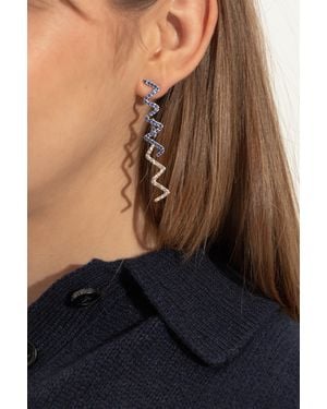 Marni Earrings With Shimmering Crystals - Metallic