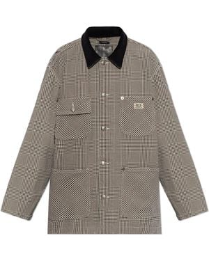 R13 Cotton Jacket With An Appliquéd Logo - Grey