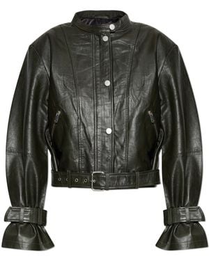 Gestuz Leather Jacket 'Gzelena' - Black