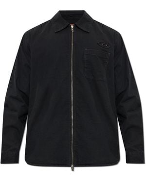 DIESEL Shirt 'S-Alias-Zip' - Black