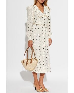 Alessandra Rich Polka Dot Dress - Natural