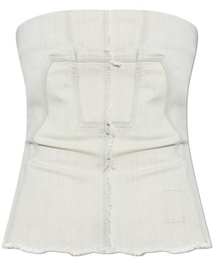 Rick Owens Denim Top With 'Vintage' Effect - White